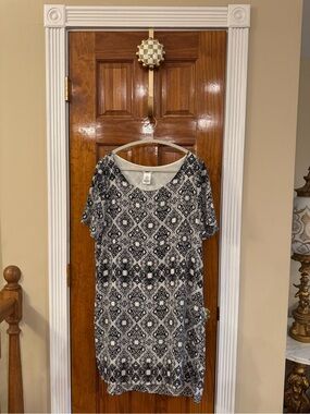 Bar III Black & White Printed Shift Dress | XL | Macy’s | Casual & Workwear